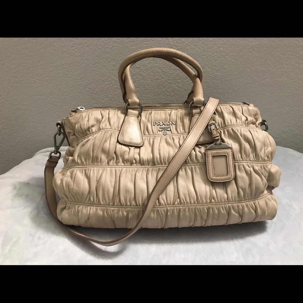 PRADA Nappa Gaufre Bowler Tote